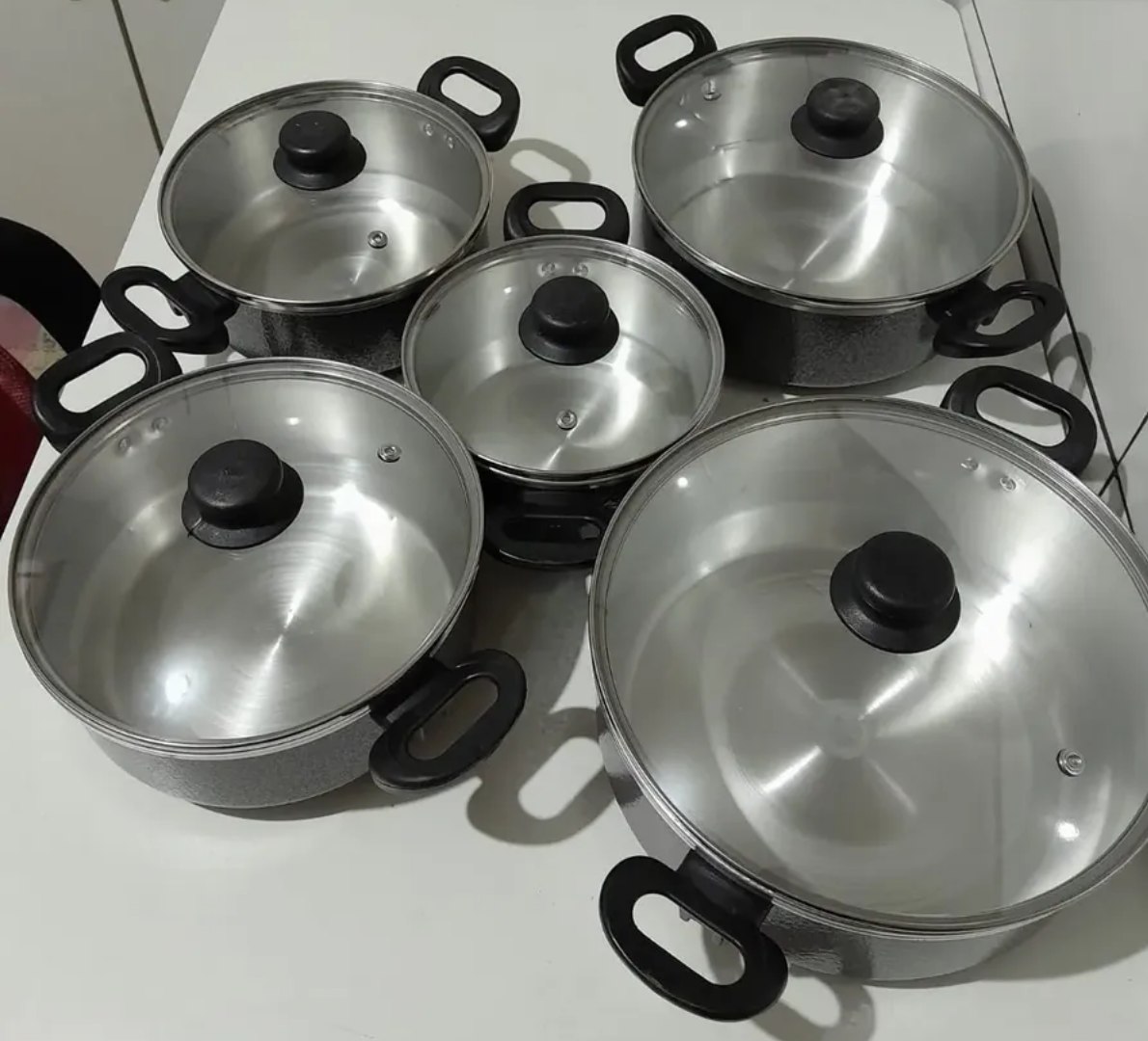 Conjunto De Panela c/ Tampa De Vidro 5 Peças
